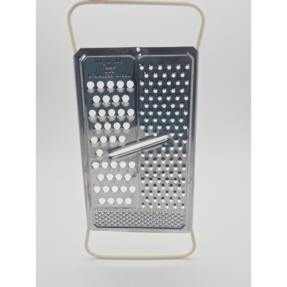 Vintage Foley All In One Grater Stainless Steel Shreds Fine Course & Nutmeg USA